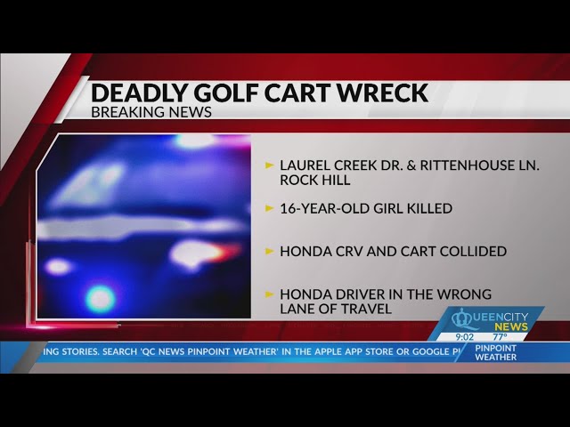 ⁣Teen killed after golf cart is struck by vehicle in Rock Hill