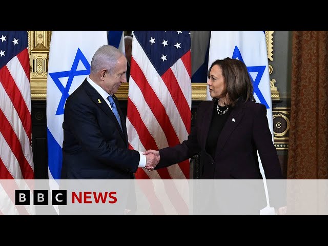Kamala Harris tells Benjamin Netanyahu 'it is time' to end war in Gaza | BBC News