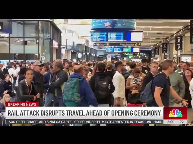 ⁣Rail attack disrupts travel ahead of opening ceremony