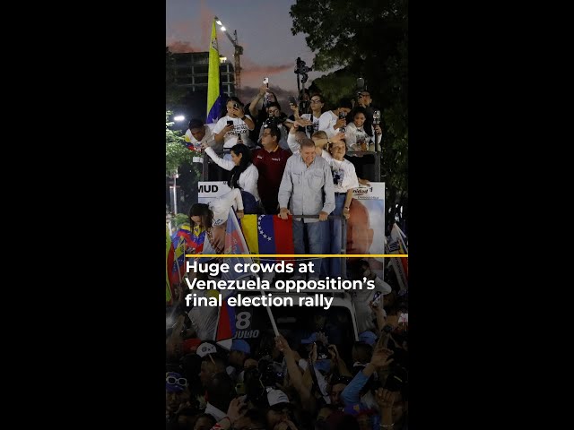 Huge crowds at Venezuela opposition’s final election rally | AJ #shorts