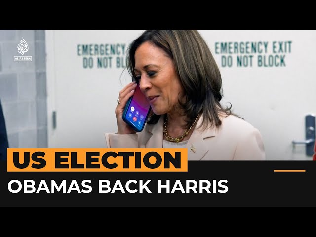 ⁣Obamas endorse VP Harris in US presidential election | AJ #Shorts