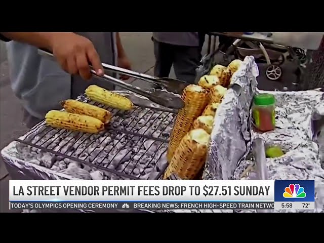 ⁣LA street vendor permit fees drop on Sunday