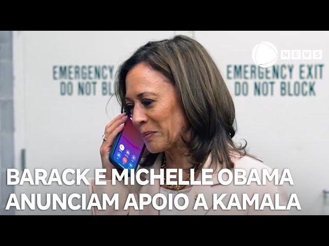 Barack e Michelle Obama anunciam apoio a Kamala Harris