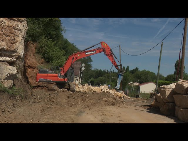 Falaise effondrée : les travaux ont commencé à Excideuil