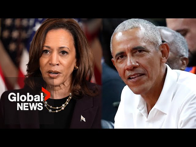 ⁣Obamas endorse Harris as Trump wants to skip scheduled debate