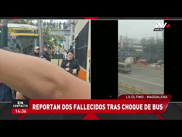 Furgoneta choca contra puente peatonal en la avenida Brasil