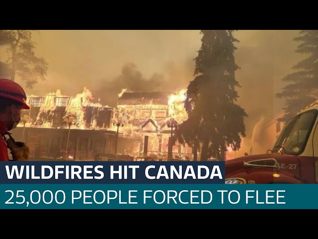 ⁣Fast moving wildfires force 25,000 to evacuate historic Canadian town | ITV News
