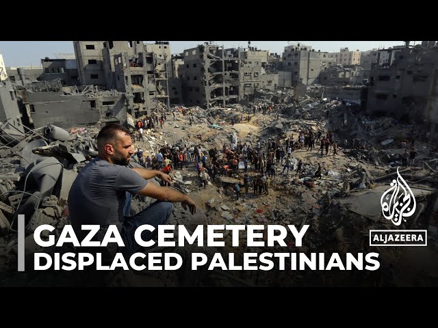 ⁣Sheltering with the dead : Displaced Palestinians forced to live in cemeteries
