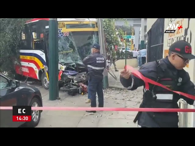 ⁣Magdalena: Reportan dos fallecidos tras choque de bus