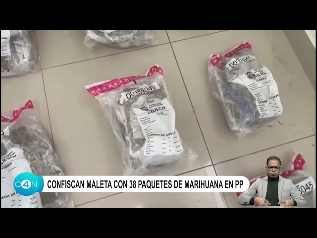 Confiscan maleta con 38 paquetes de Marihuana en PP
