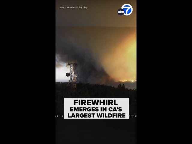 ⁣ Firewhirl  develops in CA’s largest wildfire – the Park Fire