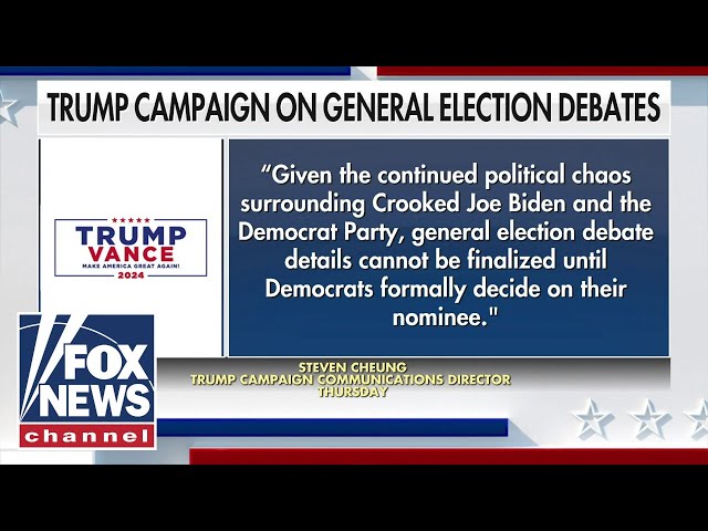 ⁣Trump campaign on general election debates: Nothing until nominee confirmed