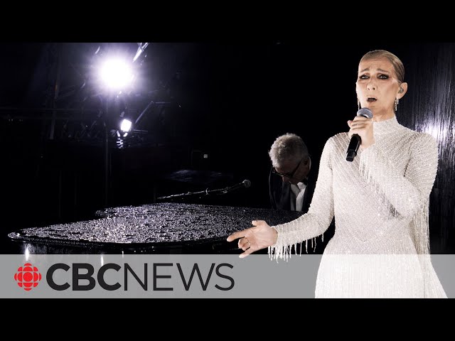 Celine Dion performed at the Paris Olympics