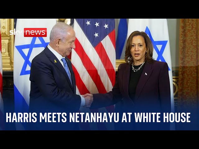 ⁣Kamala Harris says she will 'not be silent' over suffering in Gaza after meeting Israeli P