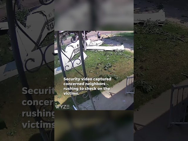 ⁣Dramatic video shows small plane crashing in front yard of a home #Shorts