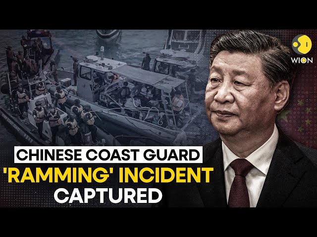 ⁣South China Sea Tensions: Chinese coast guard 'ramming' incident captured by Philippines |
