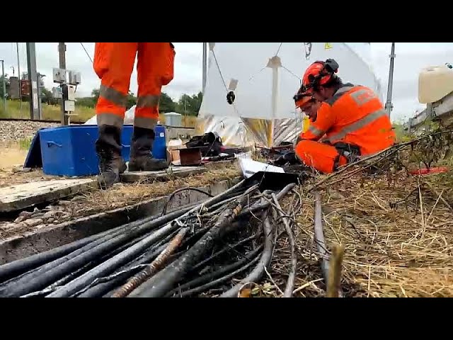 ⁣SNCF technicians begin repairs after string of arson incidents on French rail network