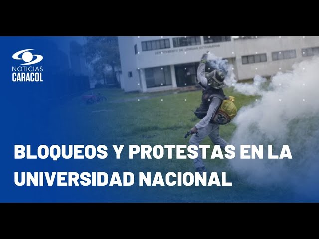 ⁣Encapuchados atacaron con papas bomba a uniformados de la UNDMO en la Universidad Nacional