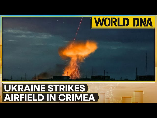 ⁣Russia-Ukraine War: Ukraine says missile forces hit Russian air base in Crimea | WION