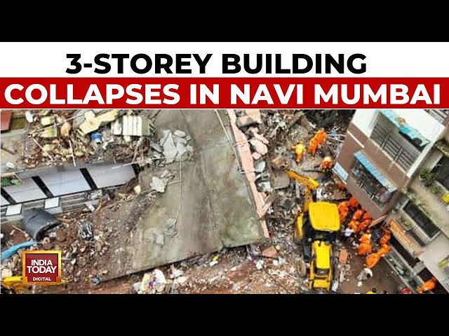⁣Three-Storey Building Collapses In Navi Mumbai, Several Feared Trapped | India Today News