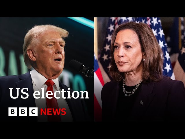 ⁣Kamala Harris closing gap on Donald Trump in US election race | BBC News