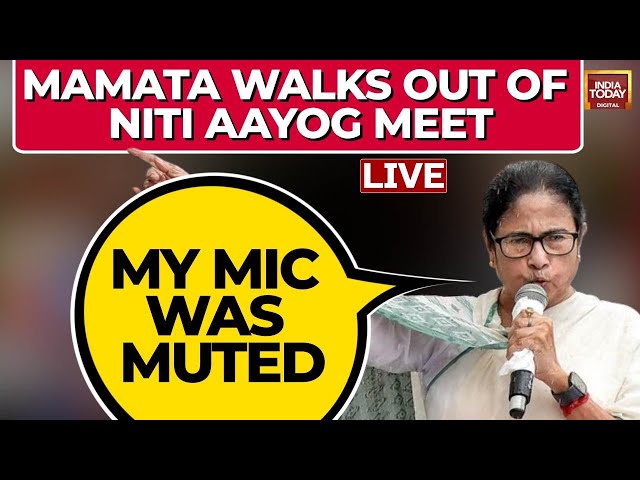 ⁣NITI Aayog Meet Showdown LIVE: Bengal CM Mamata Banerjee Walks Out | Mamata Claims, 'Mic Was Mu