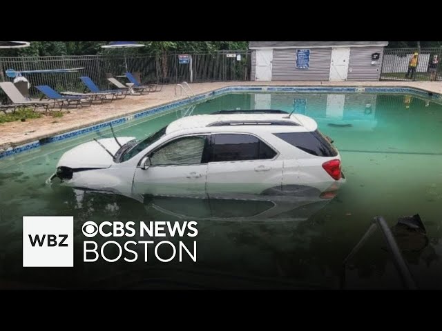 Driver rescued after crashing SUV into Westfield pool