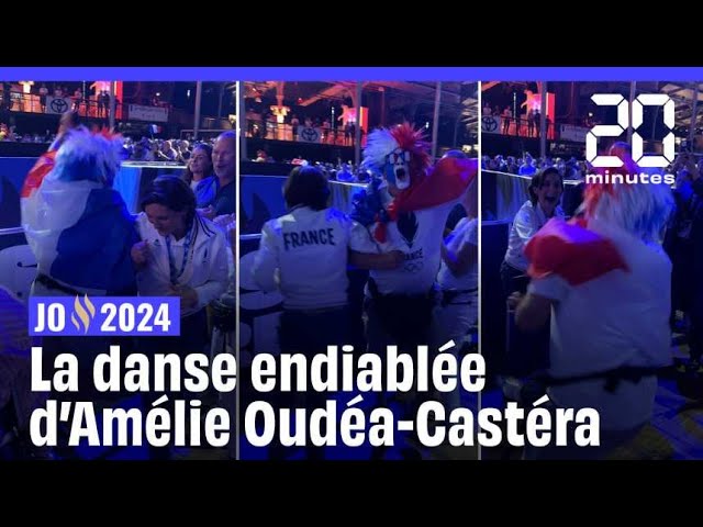 JO 2024 : La danse de la victoire d'Amélie Oudéa-Castéra après le match des Bleus au rugby à 7