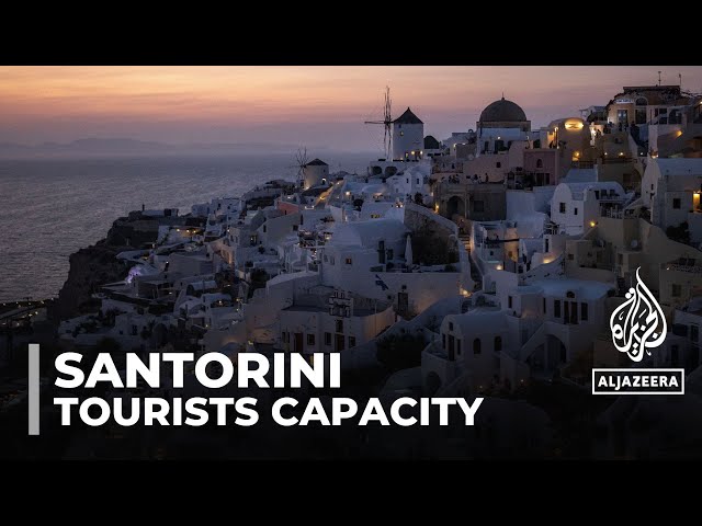 Santorini residents call for cap on tourists visiting island