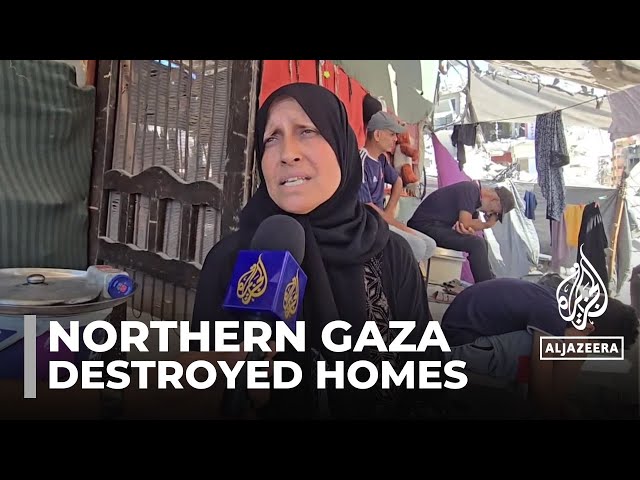 ⁣Many Palestinians in northern Gaza have chosen to stay put living near their destroyed homes