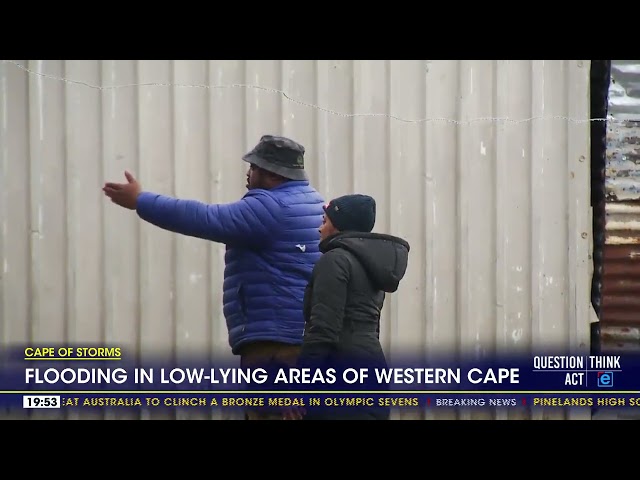 Flooding in low lying areas of Western Cape