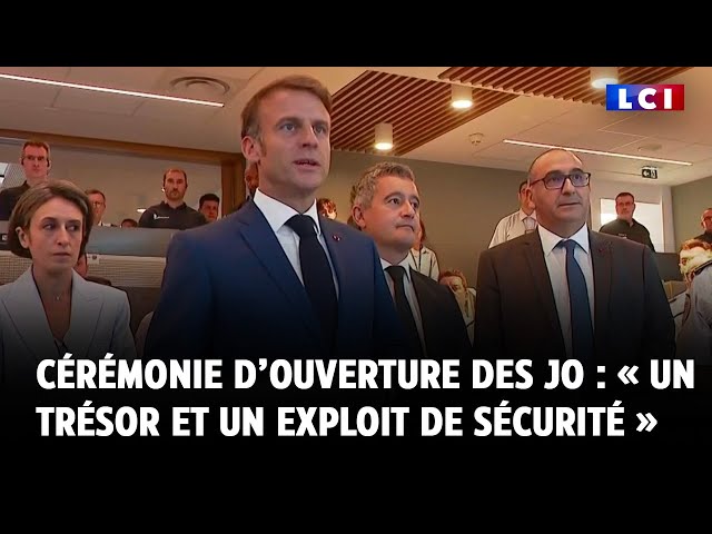 Cérémonie d’ouverture des JO : « Un trésor et un exploit de sécurité », salue Macron