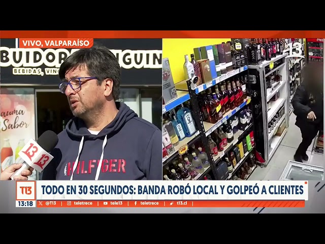 Todo en 30 segundos: Banda robó local y golpeó a clientes en Valparaíso