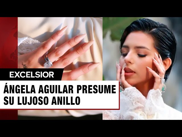 ⁣Ángela Aguilar presume por primera vez su lujoso anillo de compromiso y tatuaje de Nodal