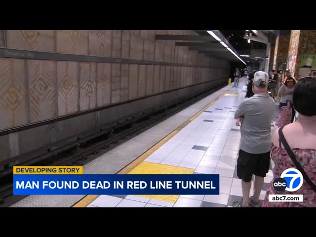 ⁣Man fatally electrocuted after ending up on Metro Red Line tracks near North Hollywood, LAPD says