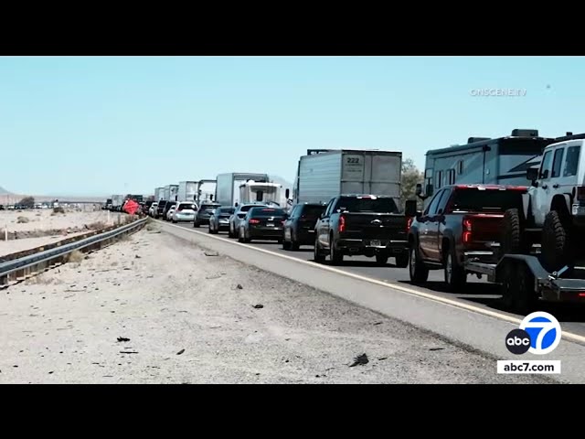 ⁣NB 15 Freeway reopens between Barstow and Baker after fiery crash involving semitruck