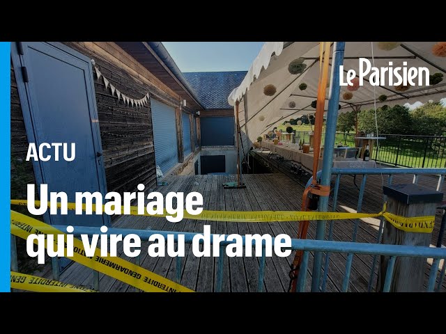 Des invités d'un mariage chutent de plusieurs mètres après l'effondrement d'une terra