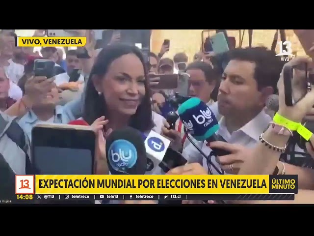 Elecciones en Venezuela: María Corina Machado llega a su local de votación