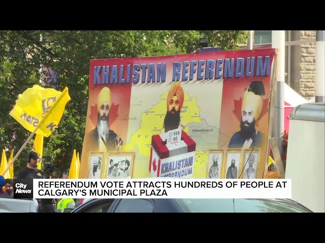 ⁣Referendum Vote attracts hundreds of people at Calgary's Municipal Plaza