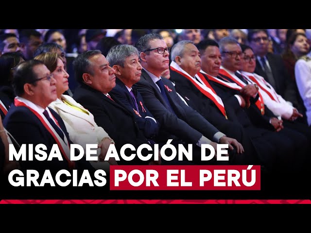 ⁣Presidenta Dina Boluarte participa en Misa de Acción de Gracias por el Perú