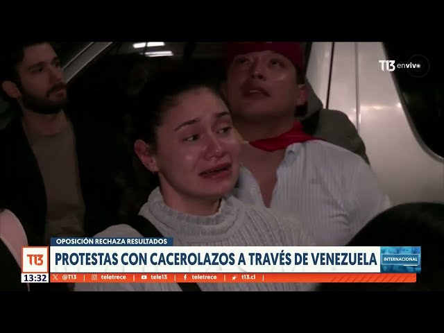 Protestas y cacerolazos en Venezuela tras anuncio de victoria de Nicolás Maduro