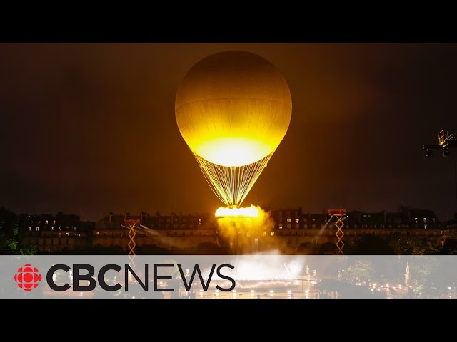 ⁣Paris Olympic 'flame' actually a light and water display