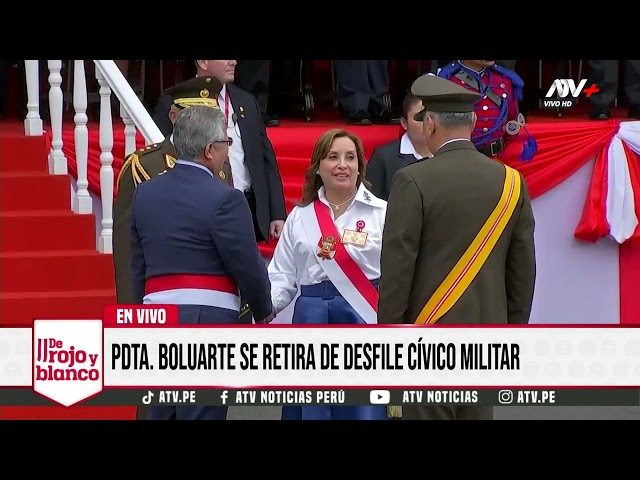 Presidenta Boluarte se retira del Desfile Cívico Militar tras culminar el evento