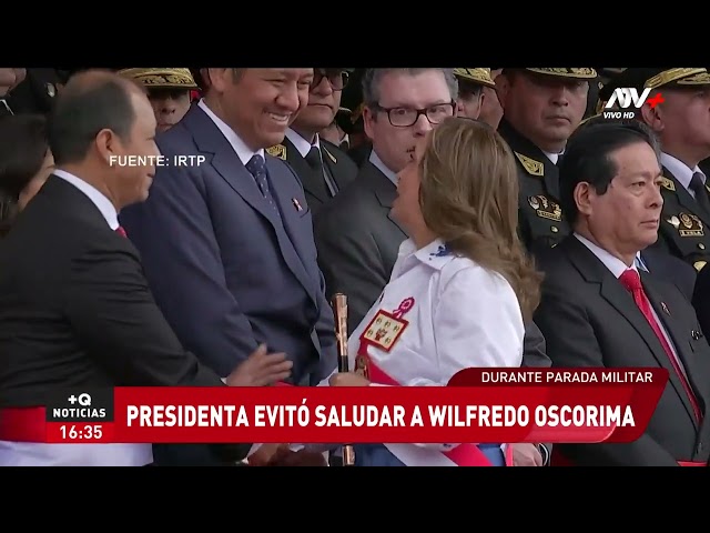 ⁣Presidenta Boluarte evitó saludar a Wilfredo Oscorima durante el Desfile militar