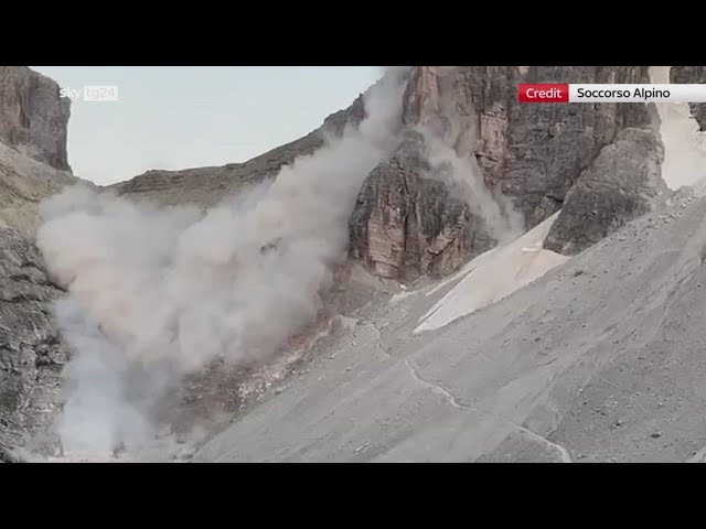 ⁣Dolomiti, enorme frana di massi a Forcella Giralba