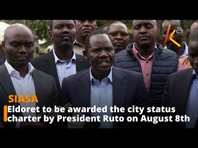 ⁣Eldoret to be awarded the city status charter by President Ruto on August 8th.