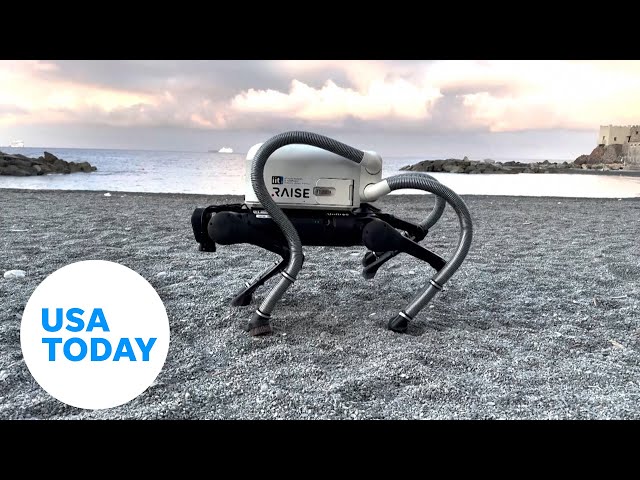 ⁣Trash-sucking robot uses AI to identify and remove cigarette butts | USA TODAY