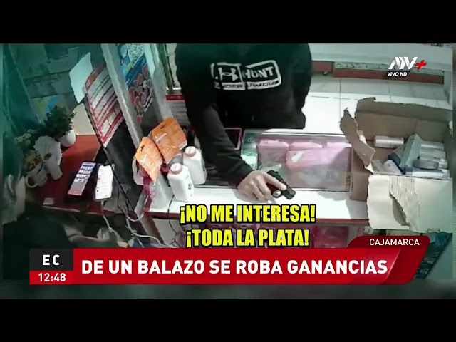 Cajamarca: Delincuente se roba las ganancias de una tienda con un balazo