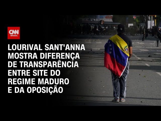 Lourival Sant'anna mostra diferença de transparência entre site do regime Maduro e da oposição 