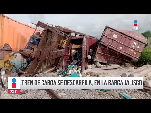 ⁣Tren de carga se descarrila en La Barca, Jalisco | Noticias GDL con Rey Suárez